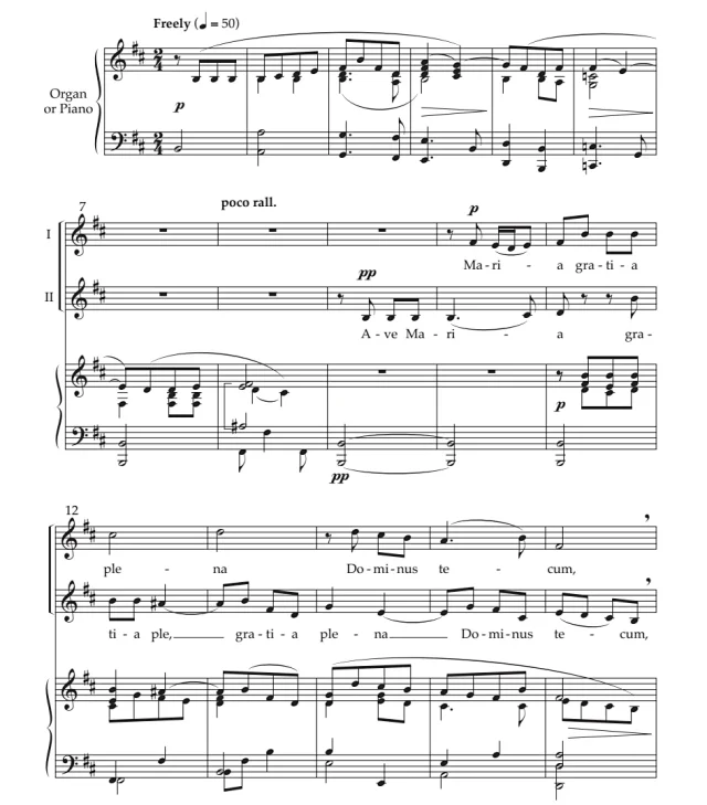 回忆里的圣母颂 Ave Maria In Memoriam SA 二声部童声女声+钢琴 合唱  伴奏音频