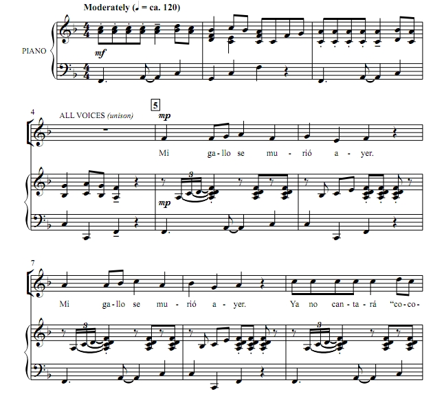 商品为合唱伴奏音频mp3 Mi Gallo 西班牙民歌 贝克版 合唱伴奏音频 有试听