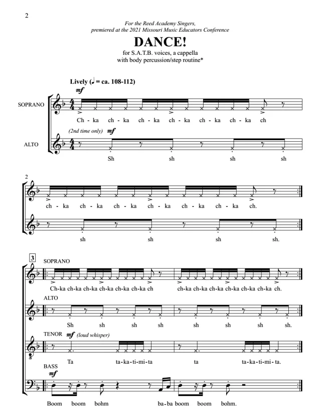 Dance 阿卡贝拉 SATB 四声部混声 无伴奏合唱线谱  有试听-云音圈