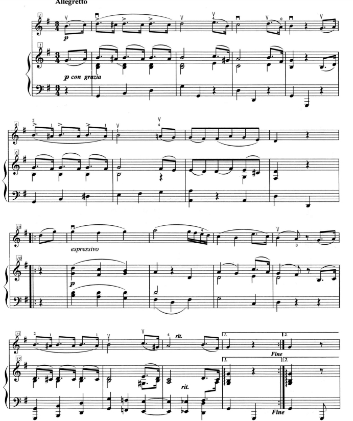G大调小步舞曲 小提琴钢琴 带伴奏音频  有试听-云音圈