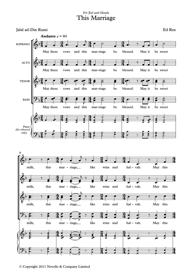 This Marriage 阿卡贝拉 SATB 四声部混声无伴奏 合唱线谱-云音圈