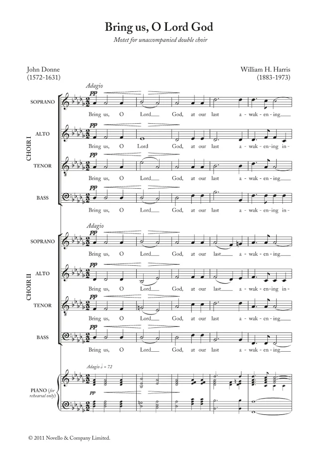 William Henry Harris《Bring Us, O Lord God》无伴奏混声合唱谱 SSAATTBB-云音圈