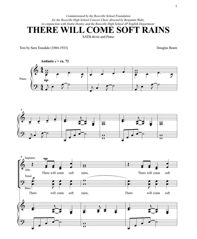 细雨将至 SATB 四声部混声+钢琴 合唱线谱 有试听-云音圈