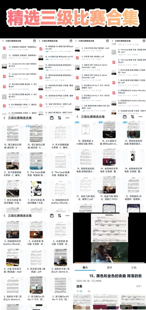 16首三级精选冷门好听比赛合集乐谱+示范-云音圈
