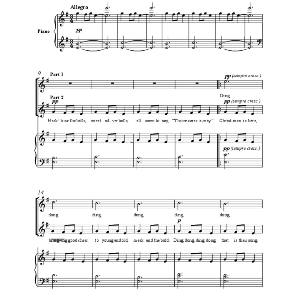 carol of the bells  二声部合唱线谱-云音圈