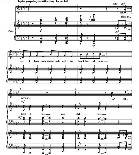 Still I Rise 鲍威尔版 爵士风格 SATB 四声部混声 合唱线谱 有试听-云音圈