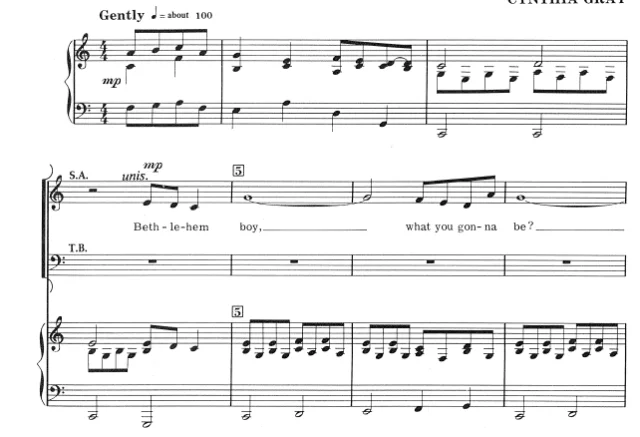 伯利恒男孩 Bethlehem Boy SATB 四声部混声 合唱线谱 有试听-云音圈