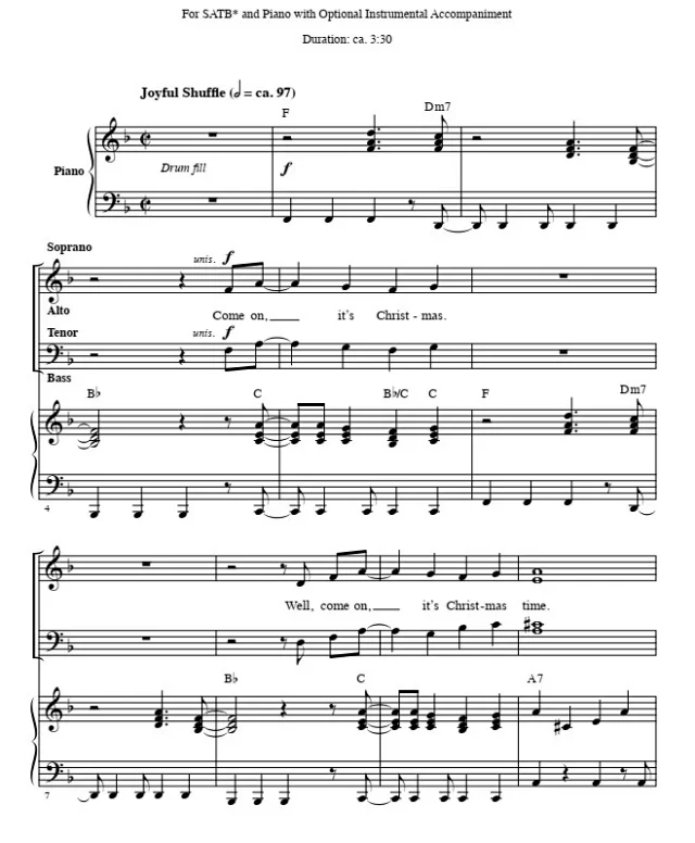 圣诞之舞 Christmas Dance 赫夫版 SATB 四声部混声 流行合唱线谱 有试听-云音圈