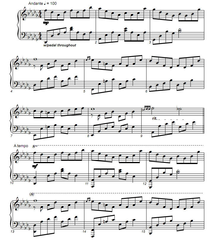 永恒的爱  钢琴独奏谱  有试听-云音圈