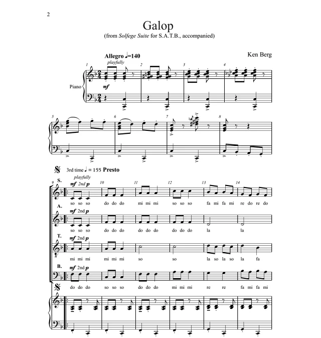 音阶歌 Galop 贝尔格版 SATB 四声部混声 合唱线谱 有试听-云音圈