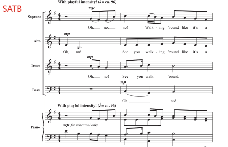 合唱线谱  DNCE《Cake by the Ocean》阿卡贝拉 SATB 四声部无伴奏混声合唱 有试听-云音圈