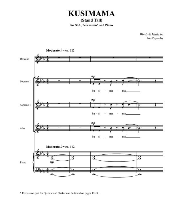 合唱线谱 Kusimama SSA 三声部童声女声合唱 有试听-云音圈