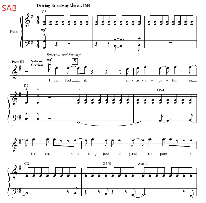 合唱线谱 寻找梦幻岛 Something About This Night SAB 三声部混声合唱 有试听-云音圈