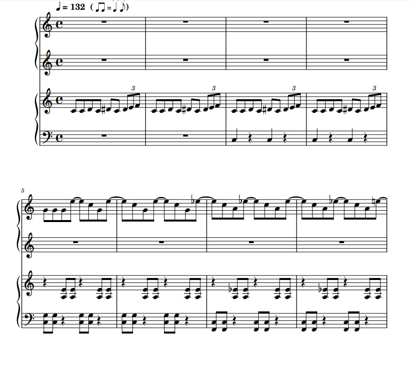 很久以前没有人 四手联弹谱  有试听-云音圈