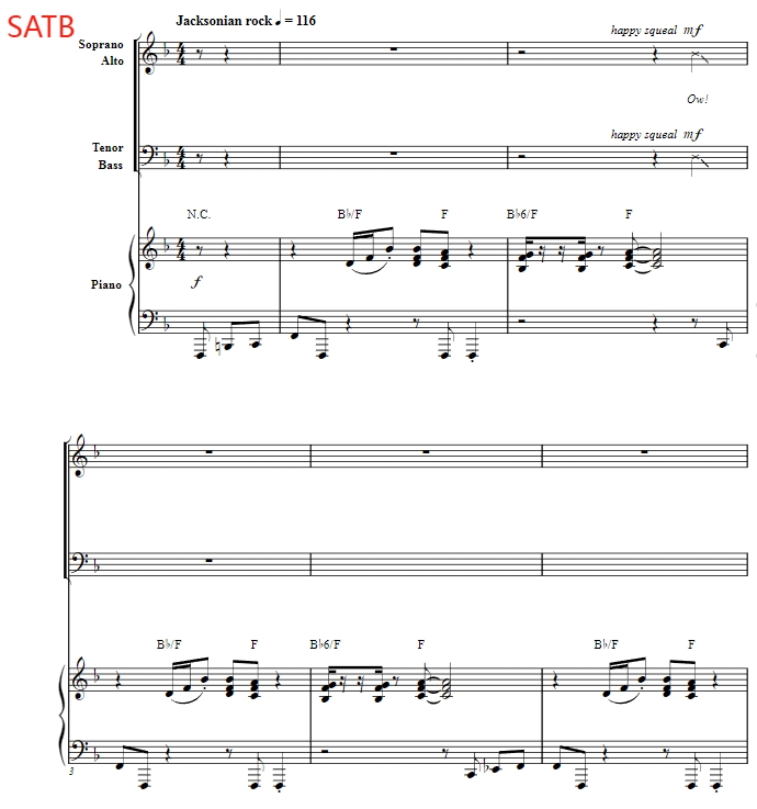 合唱线谱  杰克逊 黑与白 Black or White SATB 四声部混声流行合唱 有试听-云音圈