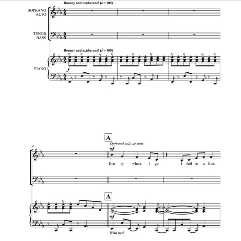 合唱线谱 这是极好的日子 SATB 四声部混声合唱 有试听-云音圈