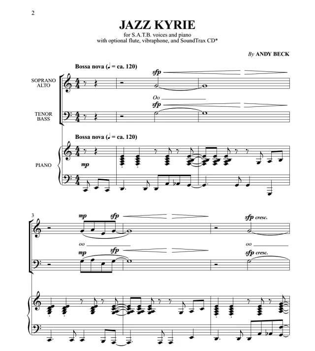 合唱线谱  Jazz Kyrie 爵士风格 SATB 四声部混声合唱 有试听-云音圈