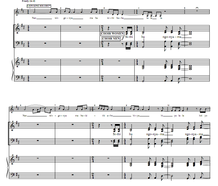 合唱线谱  circle of life satb 四声部合唱线谱  有试听-云音圈
