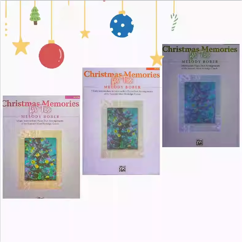 梅洛迪  Christmas Memories for two 圣诞回忆钢琴二重奏乐谱集 抒情、典雅又不失欢乐  共3册-云音圈