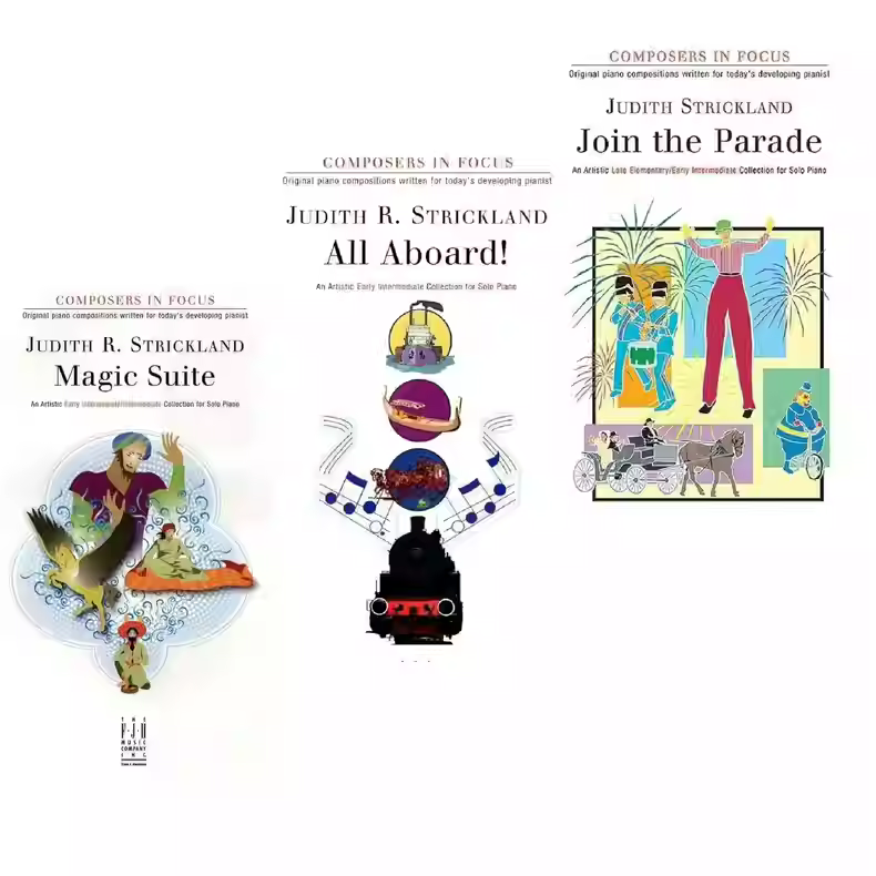 作曲家（Judith Strickland）原创钢琴作品三册 非常适合比赛音乐会使用-云音圈