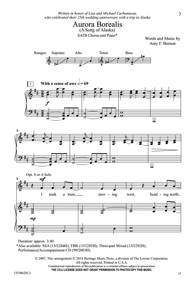 商品为SATB 四声部合唱线谱 北极光 Aurora Borealis SATB 四声部混声合唱谱 有试听-云音圈