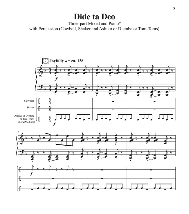 商品为SAB 三声部合唱线谱 尼日利亚民歌 Dide ta Deo 混声合唱谱 有试听-云音圈