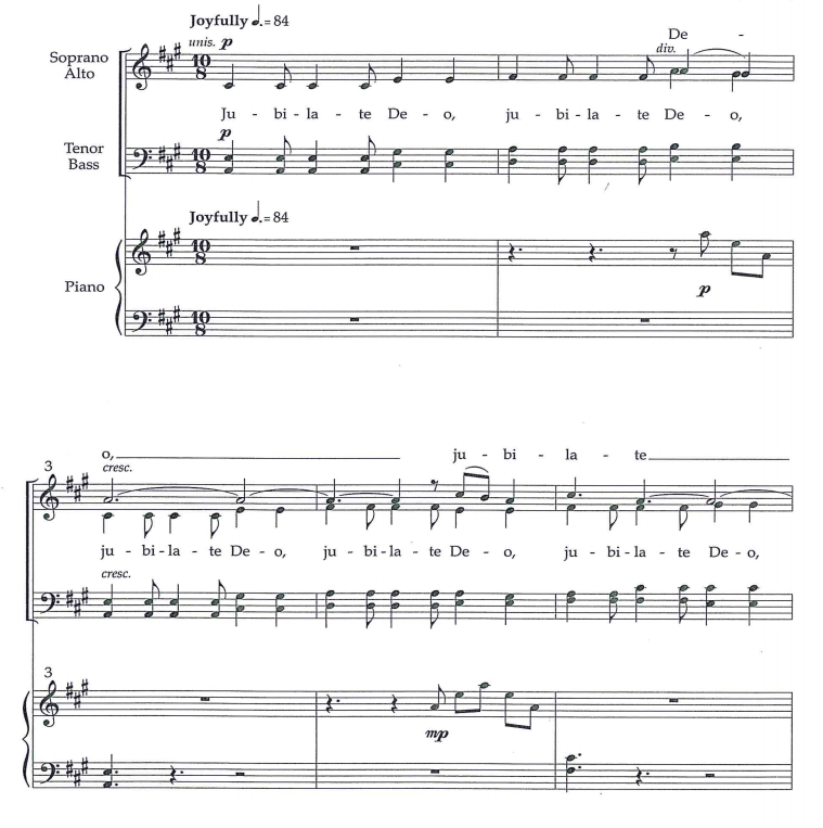 商品为SATB 四声部合唱线谱 Jubilate Deo 安吉拉版 混声合唱谱 有试听-云音圈