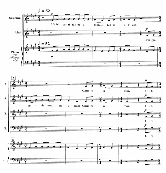商品为SATB 四声部合唱线谱 Ubi Caritas Ola Gjeilo  混声合唱谱 有试听-云音圈