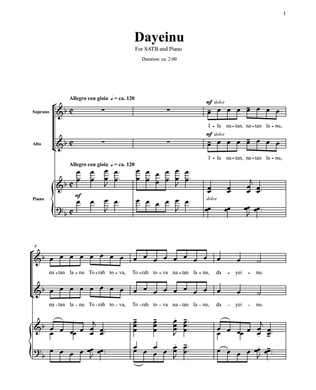 商品为合唱伴奏音频mp3 犹太民歌 Dayeinu 里特曼版 合唱伴奏音频 有试听-云音圈