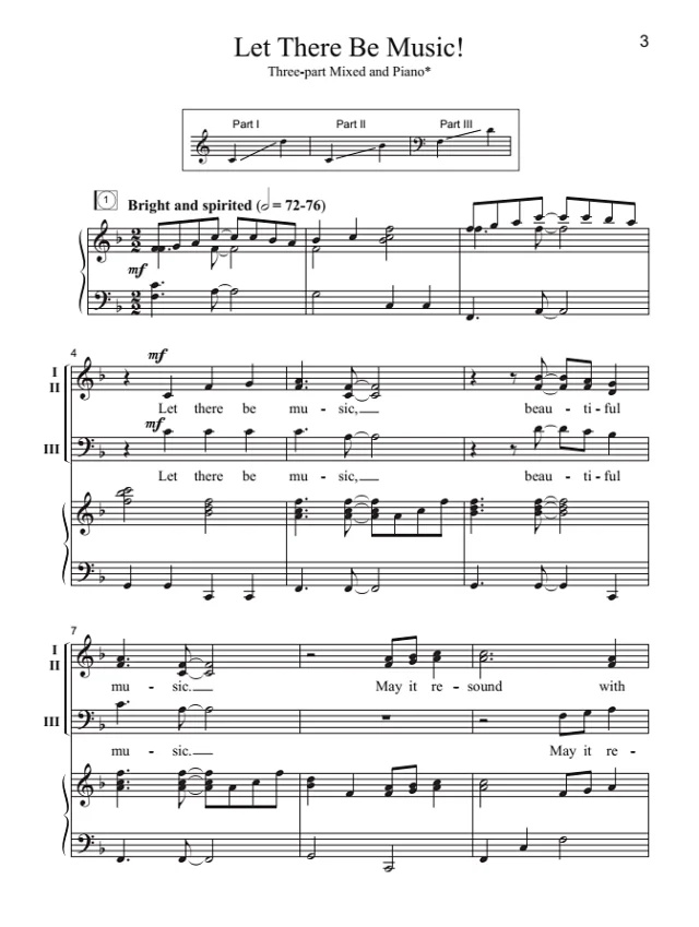商品为SAB 三声部合唱线谱 音乐处处闻 Let There Be Music! 伊斯特斯版 混声合唱谱 有试听-云音圈