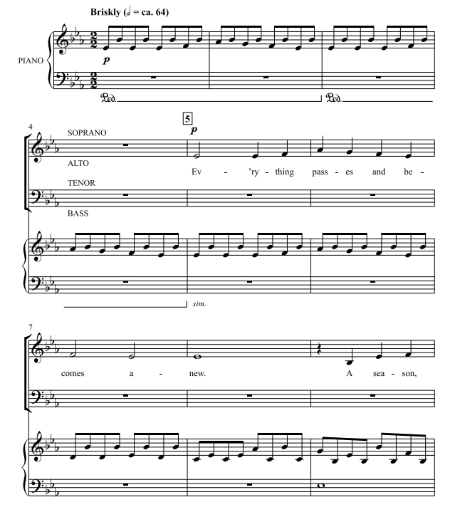 商品为SATB 四声部合唱线谱 Cada Cosa 卡瓦佐斯版 混声合唱谱 有试听-云音圈
