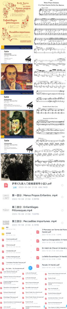 萨蒂钢琴大合集 现代钢琴曲九首+朔特原版钢琴作品集三册-云音圈