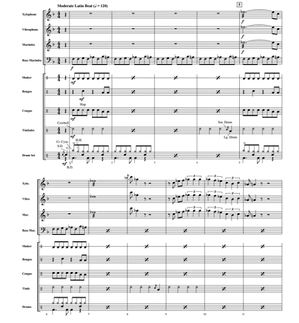 曼西尼 Peter Gunn 中级 打击乐重奏总谱+分谱 有试听-云音圈