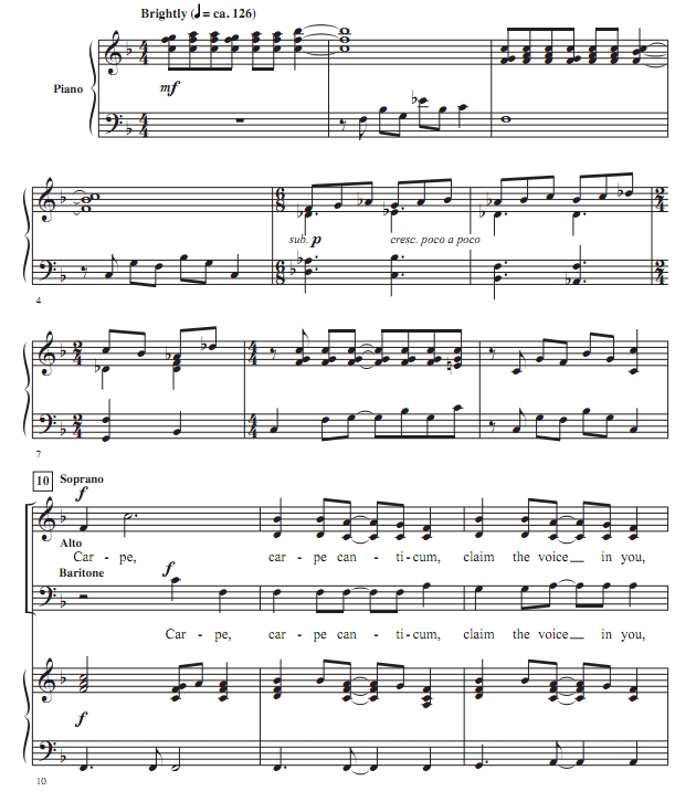 商品为SAB 三声部合唱线谱 Carpe Canticum 布罗斯版  混声合唱谱 有试听-云音圈