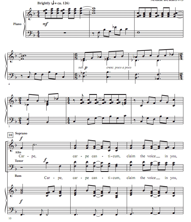 商品为SATB 四声部合唱线谱 Carpe Canticum 布罗斯版 混声合唱谱 有试听-云音圈