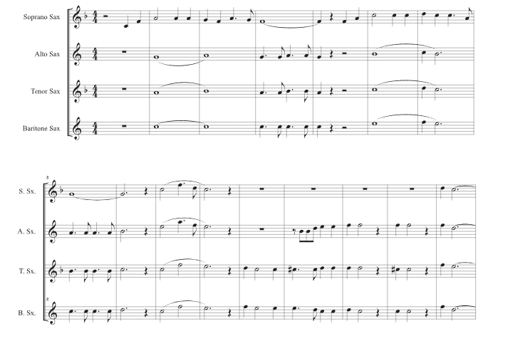 你当时在场吗 史蒂芬版 SATB 萨克斯四重奏 总谱+分谱 有试听-云音圈