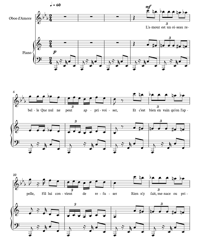 标价非售价 卡门・哈巴涅拉舞曲 海森堡版 双簧管钢琴 总分谱 有试听-云音圈