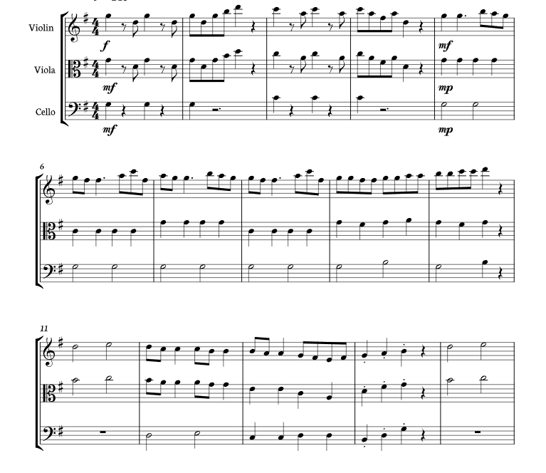 小夜曲 海森堡版 弦乐三重奏 总谱+分谱 有试听-云音圈