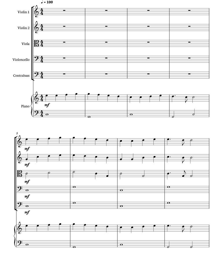 欢乐颂 Ode to Joy 海森堡版 弦乐五重奏+钢琴 总谱+分谱 有试听-云音圈