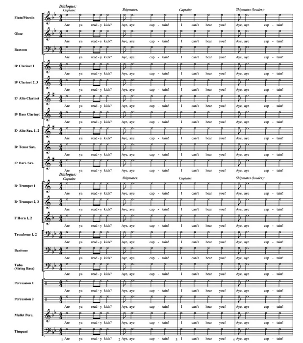 海绵宝宝 波库克版 交响管乐合奏总谱+分谱 G3 有试听-云音圈