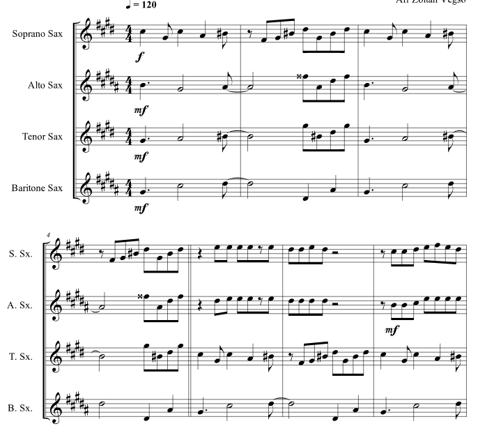 标价非售价 荆棘之心 佐尔坦版 SATB萨克斯四重奏 总谱+分谱 有试听-云音圈