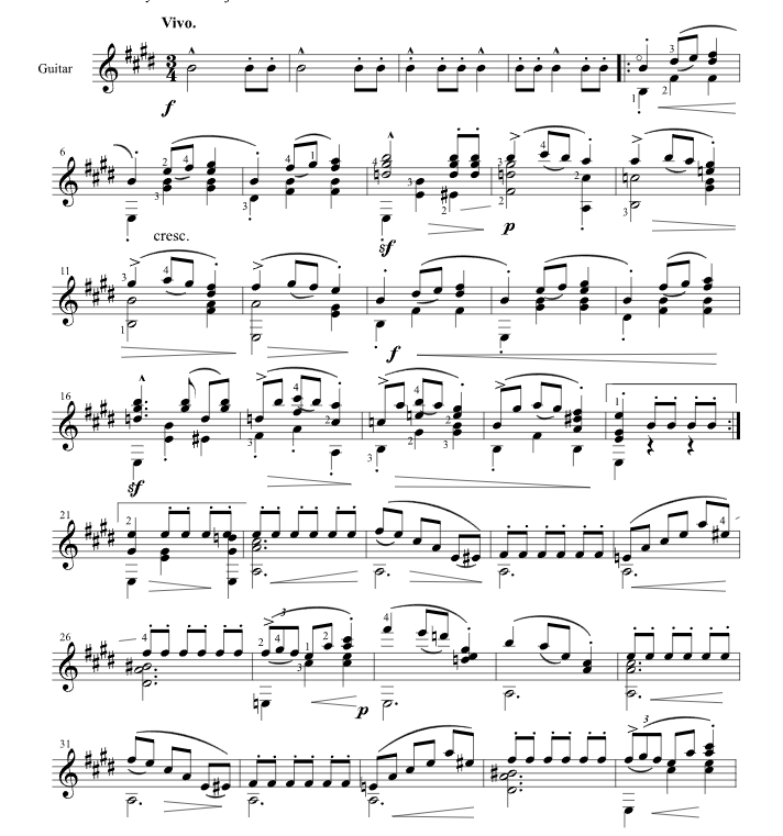 标价非售价 华丽大圆舞曲 op.18 米兰版 吉他独奏 有试听-云音圈