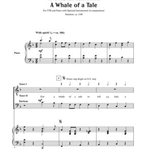 A Whale of a Tale TTB 三声部男声+钢琴谱 海底两万里 打击乐伴奏 合唱线谱-云音圈