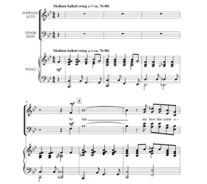 At Last SATB 四声部混声+钢琴 阿特豪斯版 爵士风格 合唱线谱  有试听  有伴奏录音-云音圈