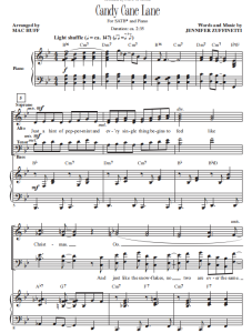 Candy Cane Lane 赫夫版 SATB 四声部混声 圣诞爵士合唱线谱  有试听-云音圈