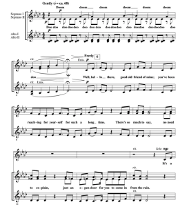 Come In From The Rain SSAA 四声部童声女声无伴奏 流行阿卡贝拉 合唱线谱-云音圈