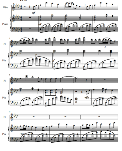 Hazy Moon 长笛钢琴 总分谱-云音圈