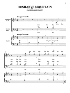 Hushabye Mountain SATB 四声部混声 飞天万能车 合唱线谱  有试听-云音圈