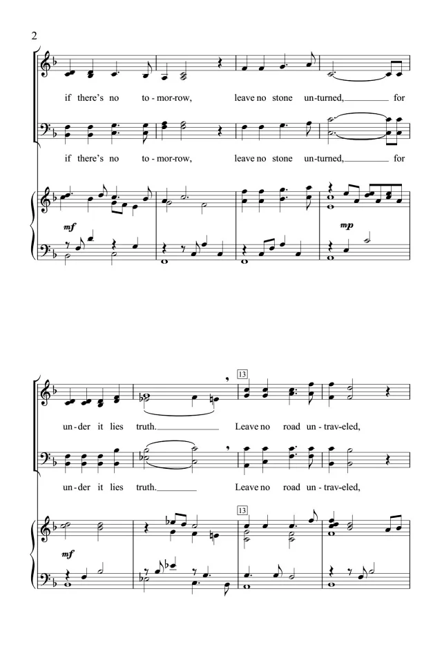 图片[2]-Leave No Song Unsung SATB 四声部混声 合唱线谱  有试听-云音圈