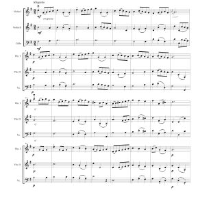 巴赫 小步舞曲第3号 两小提琴一大提琴弦乐三重奏总谱-云音圈